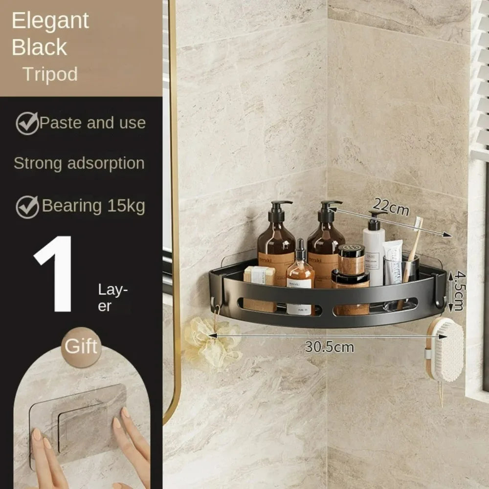 3/2/1 PCS Strong Adhesive No Drill Shower Shelf Storage Upgraded Waterproof Bathroom Organizer Shampoo & Towel Holder Wall Mount